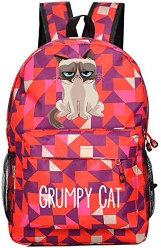 HJJQ Grumpy Cat Bag Casual Laptop Backpack Schoolbag Sack Red