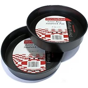 WonderBake set of 2 Loose Base 8" Inch Round Victoria Sandwich Cake Tins for Baking