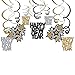 Amscan Rocking New Year Party Hanging Swirl Decorations, Black/Gold/Silver, Foil, Pack of 30 Party Supplies