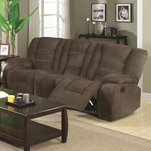 Coaster Home Furnishings Casual Motion Sofa, Brown Siege