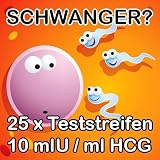 25 Schwangerschaftstest Schwangerschaftsfr�htest 10 mIU/ml hohe Sicherheitvon "ONE STEP"
