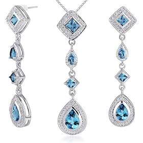 Unique Style 6.00 carats Princess Checkerboard Cut London Blue Topaz Pendant... by Peora
