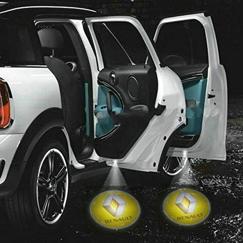 2 X Latest 6th Gen Car Door Shadow Laser Projector Logo LED light for Renault all series Clio Duster Fluence Kangoo Express Koleos Laguna Megane Safrane Sandero Scala Scenic II Stepway Trafic