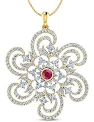Diamond (1.83 Ct, IJ-SI), 18 Kt Yellow Gold Sunshine Whirl Pendant