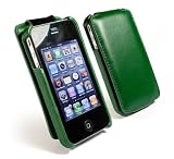 Produkt-Bild: Tuff-Grip superflach Leder Tasche case f&uuml;r Apple iPhone 4 / 4G /4S (British Racing Green / gr&uuml;n)