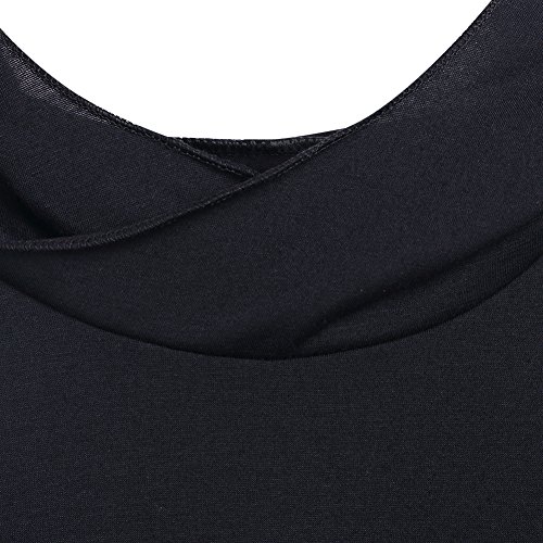 Fashion Womens Black Color Hooded Sweatshirt Bodycon Sports Hoodie Tunic Tops (Large)