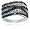 Sterling Silver Black and White Diamond Ring, Size 6, (1.5 cttw)