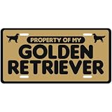 NEW  PROPERTY OF MY GOLDEN RETRIEVER  LICENSE PLATE SIGN DOG