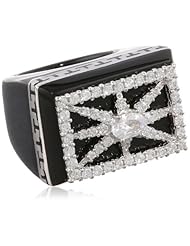 Miriam Salat Black Resin and Cubic-Zirconia Layer Cake Ring