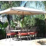 New Wooden Rectangle Natural Color Umbrella (6.5 X 10)