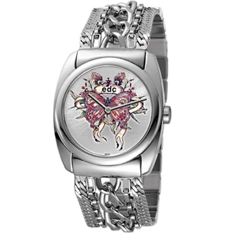 edc Damen-Armbanduhr Rock\'n roll star - sparkling silver, silver A.EE100212001 Preisvergleich