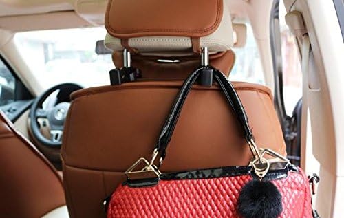 AMlife Universal Car Back Seat Headrest Hanger Holder Hook for Bag Purse Cloth Grocery Safety Hook (Pack of 2)
