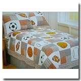 Sports Play Ball Twin Quilt Set