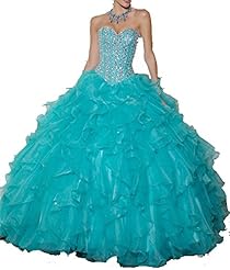 Strapless Organza/Tulle Crystal Lace-Up   Ball Gown Prom Dress/Quinceanera Dress/Party Dress 