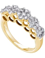0.76CTW ROUND DIAMOND 5 FLOWER RING