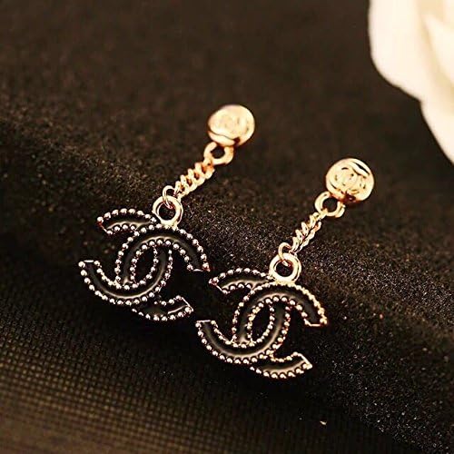 Sunny Jewelry Women's Korean Style Metal Earrings (chain black)