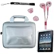 Premium anti-slip high quality Hard Nylon Cube Case with Pocket for Apple iPad 3G tablet / Wifi model 16GB, 32GB, 64GB. Apple iPad Accessories+ Includes a 4-inch eBigValue (TM) Determination Hand Strap + Anti-Glare Screen Protector for iPad Tablet ( All Models ) + Fashion Earbud Headset Headphones 3.5mm In-Ear Stereo ( Pink )