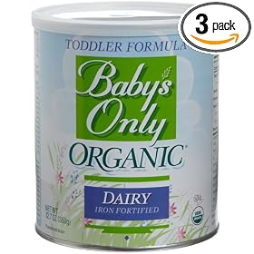 Babys Only Organic Toddler Formula, Dairy Iron Fortified, 12.7-Ounce Canisters (Pack of 3)