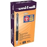 uni-ball 207 Retractable Micro Point Gel Pens, 12 Black Ink Pens(61255)