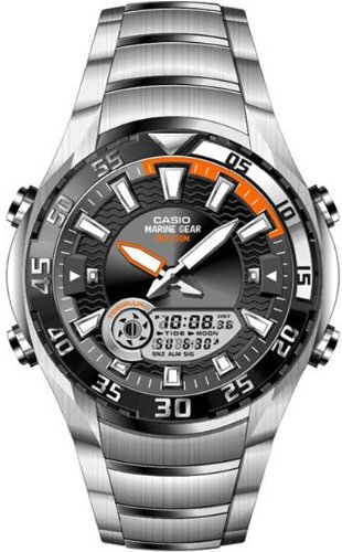 CASIO Collection AMW-710D-1AVEF - Reloj de caballero de cuarzo, correa de acero inoxidable color varios colores (con cronómetro, alarma, luz)