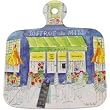 Bistro Theme French Design Tidbit Tray or bar Board, 6.25 by 5.5 inches