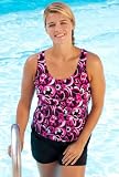 Chlorine Resistant! Beach Belle® Polynesian Pink Plus Size Racerback Shortini - Plus Size Swimwear Plus Size Swimsuits