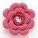 joli mom deco★line デコクリップ フラワー フューシャ/ホワイトドット×ダイヤ