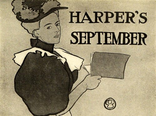 1913 Print Edward Penfield Mini Poster Harper's Magazine Design Art Nouveau Lady - Original Mini Poster