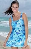 Aqua Floral Dreams Swimdress - Women's Swimwear Plus Size Swimsuit