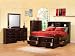 King Coaster Bookcase Storage Bed in Rich Cappuccino Finish