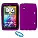 Purple Premium Soft Silicone Skin Cover for HTC Flyer Tablet also compatible with Sprint HTC EVO View 4G Android Tablet + SumacLife TM Wisdom*Courage Wristband image 5