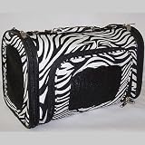 Zebra Print Pet Carrier-Medium