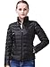 Miya Women's Packable Ultra light Weight Short Down Jacket Coat Stand collar-black X-Small