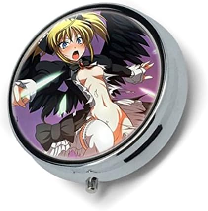 AZA KIU - High School DxD Rias Gremory Custom Fashion Round stainless steel Pill box Organizer Holder