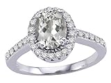 2.00 cttw Genuine White Topaz and Diamond Ring - 14kt White Gold LIFETIME WARRANTY