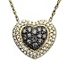 10k Yellow Gold Chocolate Brown Diamond and White Diamond Pave Heart Pendant (1/3 cttw, I-J Color, I2-I3 Clarity), 18