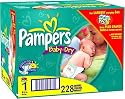 Pampers Baby-Dry Diapers, Size 1, Economy Plus Pack, 228 Diapers