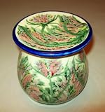 Blue Thistle Butter Crock by Moonfire Pottery