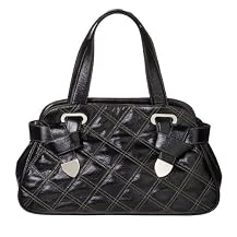 Angie and Lola Woven Satchel - Black