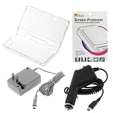 GTMax Crystal Hard Clear Case + LCD Screen Protector Film Guard + Rapid Car Charger + Home Wall Travel Charger for Nintendo 3DS GTMax Crystal Hard Clear Case + LCD Screen Protector Film Guard + Rapid Car Charger + Home Wall Travel Charger for Nintendo 3DS