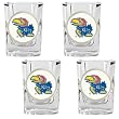 Kansas Jayhawks NCAA 4pc Shot Glass Set by Great American Products
