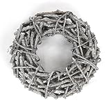 Holz Kranz Ø 40cm x 10cm grau - 