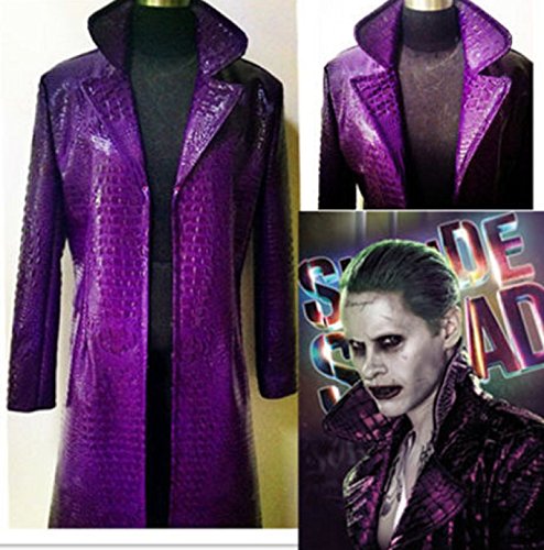 NEW! Jared Leto Joker Costume Suicide Squad Halloween Cosplay Costume Coat Pants (X-Large, Full Set)