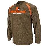NFL Men's Cleveland Browns Fanfare IV Long Sleeve Crew Neck Synthetic Marled Tee (Brown/Dark Orange, Medium)