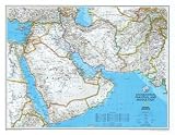 Map of Afghanistan, Pakistan and the Middle East Education Poster Print, 31×24