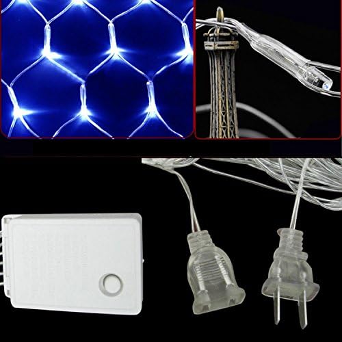 Ali Huang 100 LED Net Mesh Fairy Lights Twinkle Lighting Christmas Wedding with Tail plug(Blue)