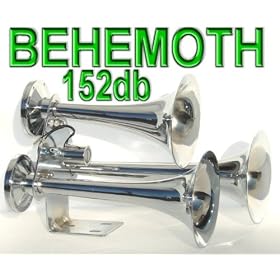 Behemoth Triple Trumpet Train Air Horn 152db Chrome Finish NIB