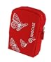 Fashion (Butterfly / Red) Nylon Padded Case for Fujifilm FinePix AV150 Digital Camera Silver
