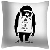 We Love Cushions Keep Calm Chimp Banksy Inspired Cushion