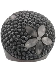 Crystal Flower Design with Wood Ring